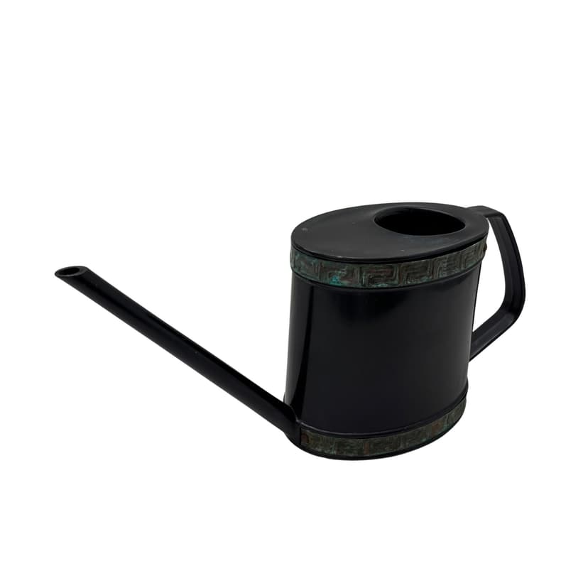 Watering can, black plastic, Emsa, Germany, 1970s.