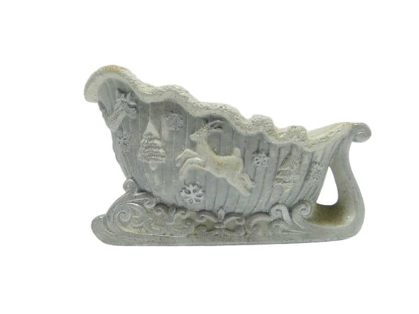 Sleigh-shaped planter, ceramics, Poland, 1990s.