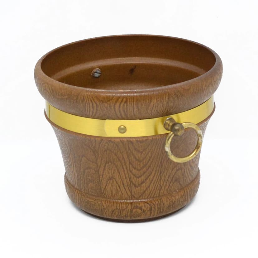 Planter, brown plastic, Emsa, Germany, 1970s.