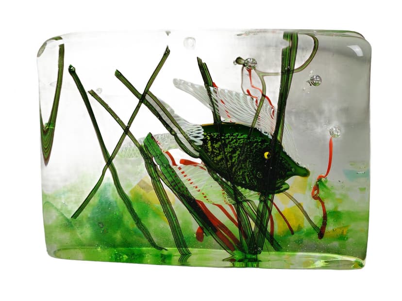 Aquarium Sculpture Murano, transparent glass, Italy, 1960s.