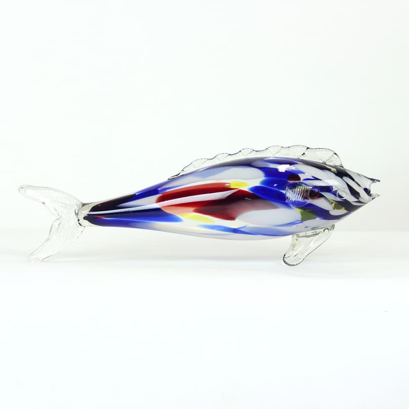 Fish sculpture, multicolor glass, Czechoslovakia, 1960s.