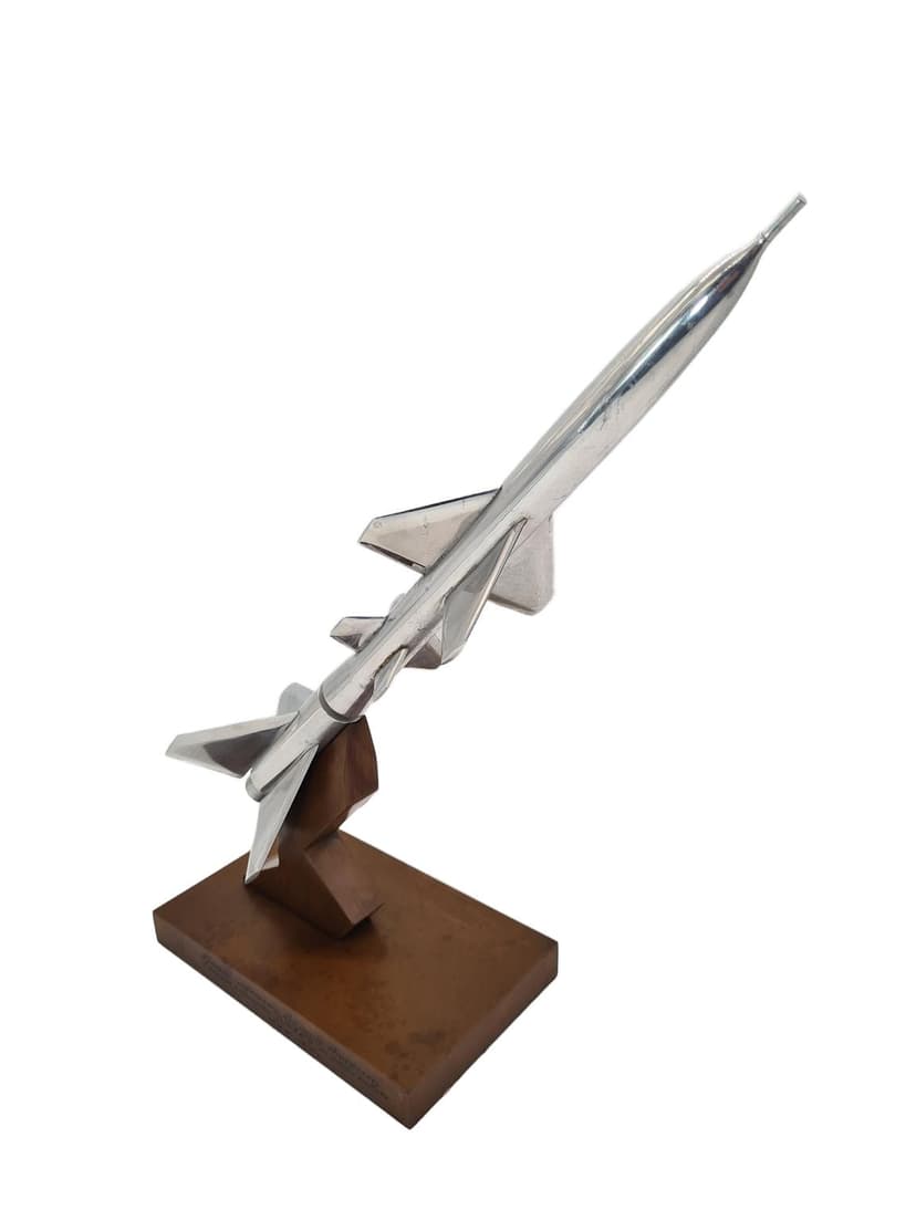 Commemorative Rocket Model, silver, metal, USSR, 1970s