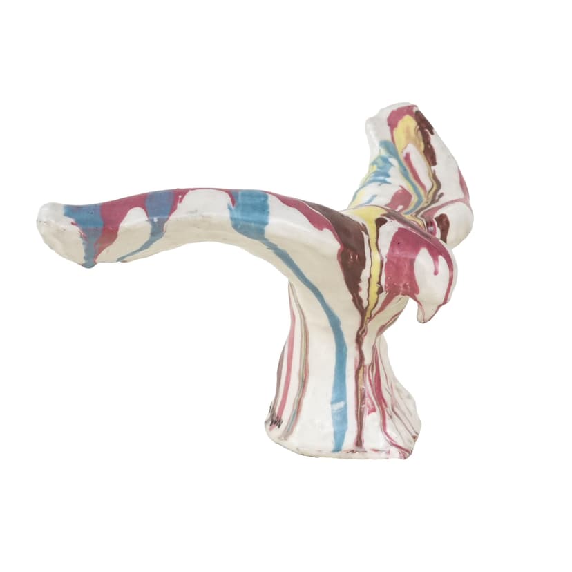 Sculpture Bird, multicolor ceramics, by F. Ferroni, Italy, 1970s.