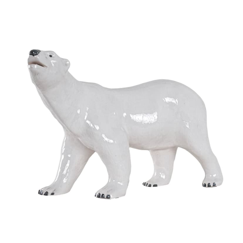 Sculpture Polar Bear, white ceramic, Denmark, 1970s.