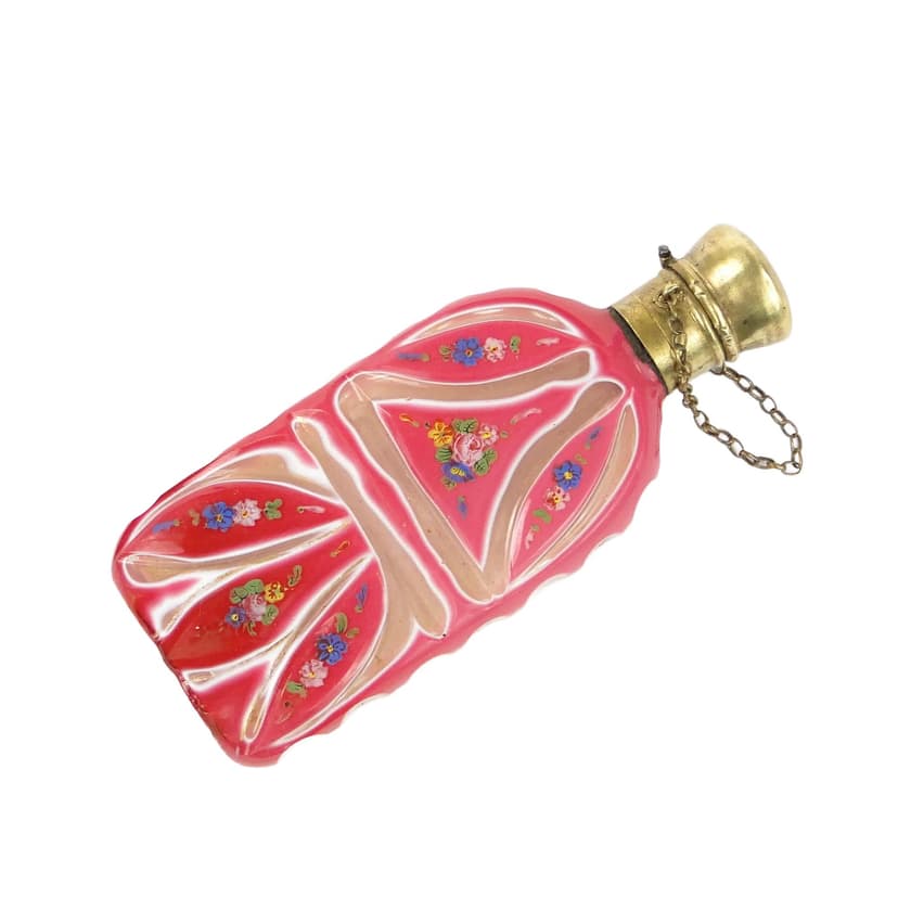 Perfume Bottle Biedermeier, multicolor glass, Austria, 19th c.