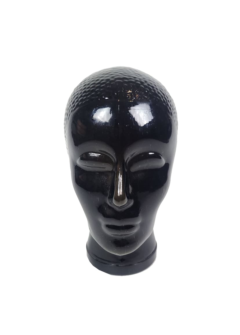 Decorative Head Space Age, black glass, Germany, 1970s.