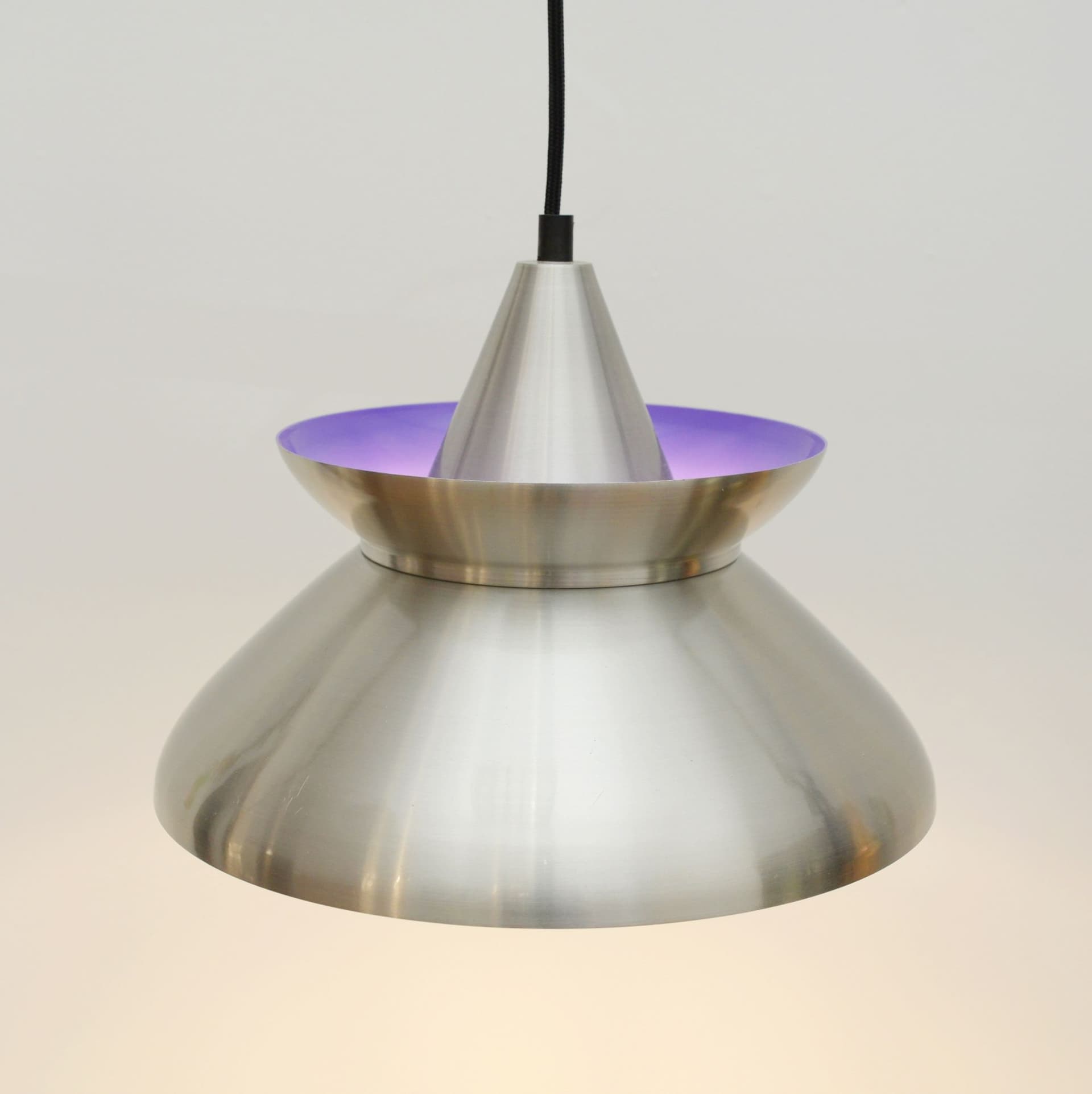 Lampa wisząca, srebrny, aluminium, Dania, lata 70. - 93011