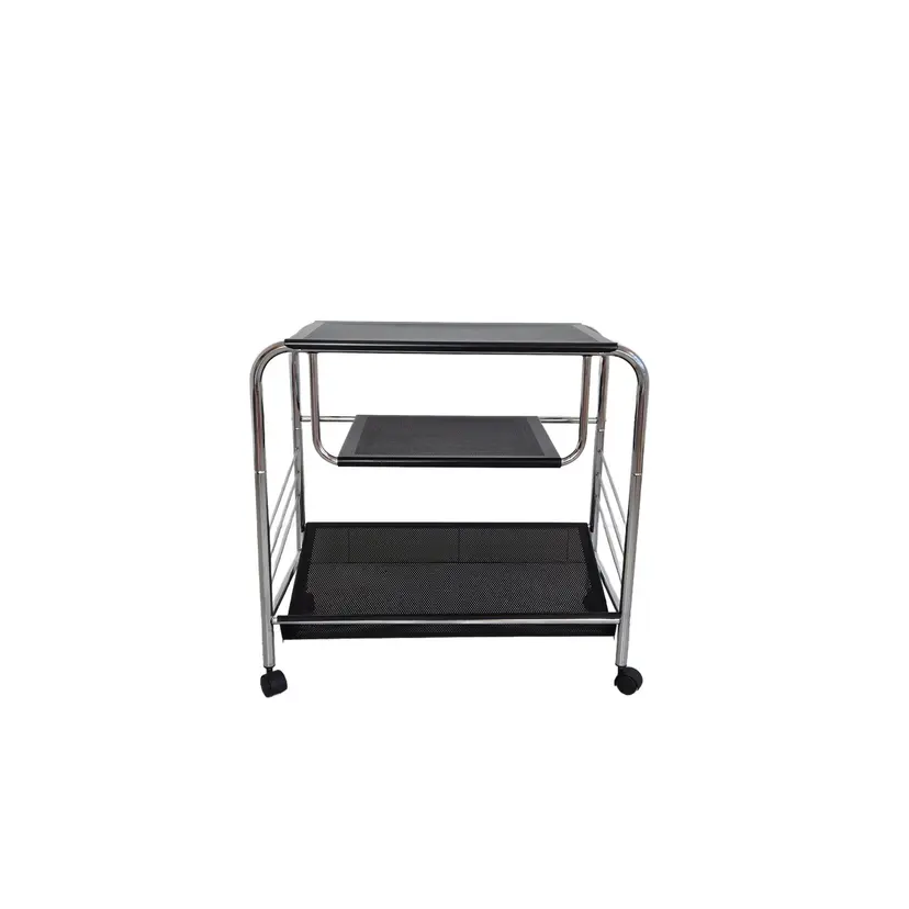 Szafka Bauhaus, metal chromowany czarny, Niemcy, lata 90.