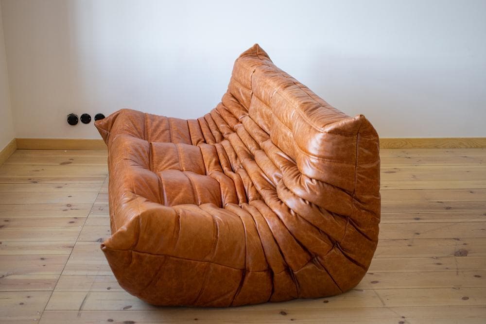 Sofa Togo trzyosobowa, skóra brązowa dubai pine - 158938