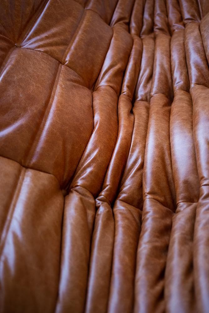 Sofa Togo trzyosobowa, skóra brązowa dubai pine - 158936