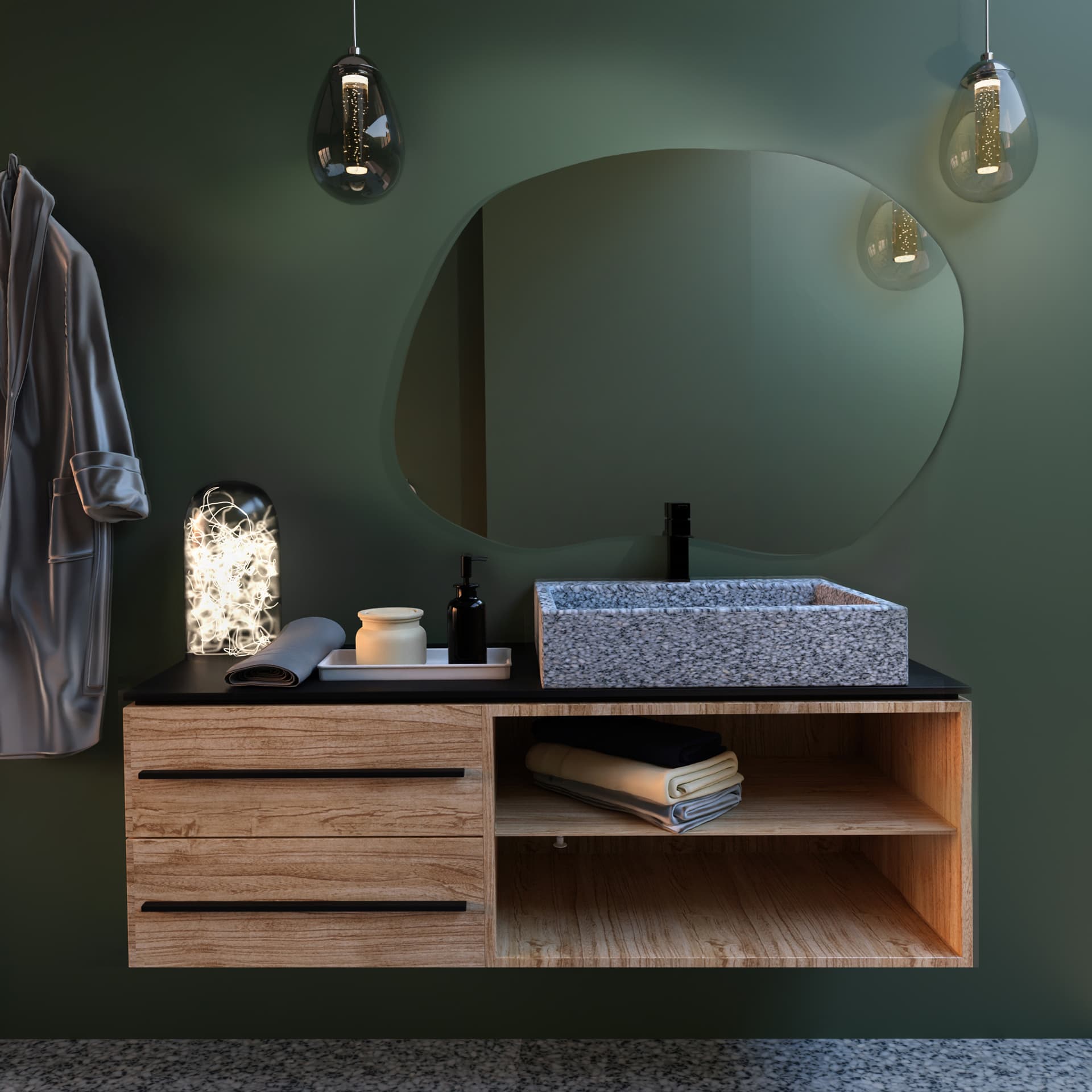 Lustro nieregularne Stain II No Edges 80x57 cm, Baltica - 176510