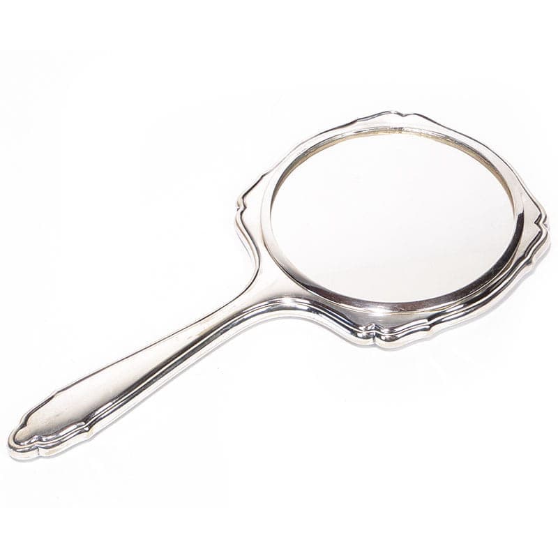 Lustro ręczne Art déco, szkło srebrny, Dania, lata 30.