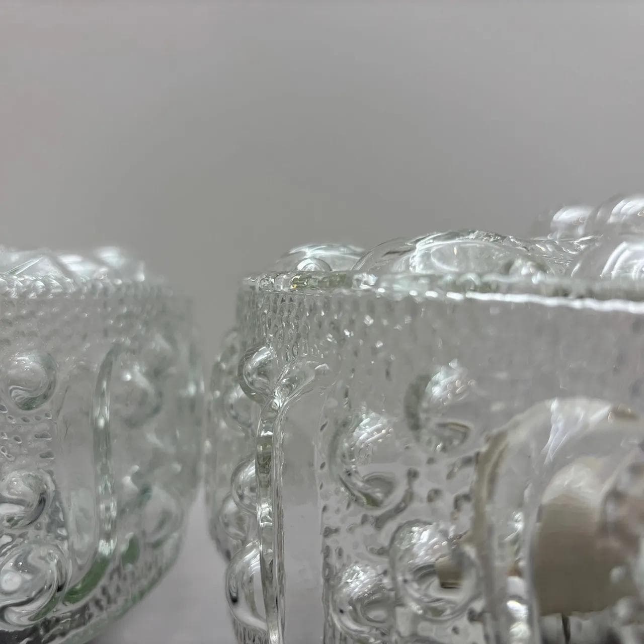 Para kinkietów Bubble, szkło transparent, Niemcy, lata 80. - 16119