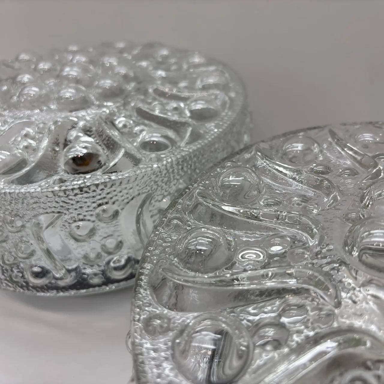 Para kinkietów Bubble, szkło transparent, Niemcy, lata 80. - 16111