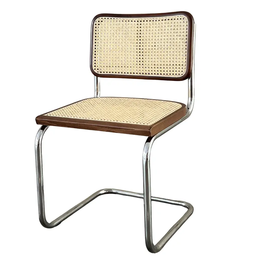 Krzesło z giętej stali wg proj. Cesca, M. Breuer, Bauhaus, brązowe