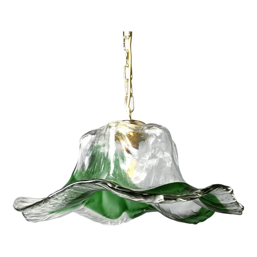 Lampa wisząca, Murano, zielony, szkło, Mazzega, Włochy, lata 60.