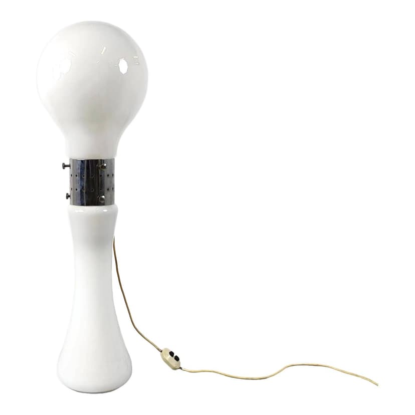 Lampa podłogowa Birillo, biała, szkło, proj. C. Nason, Mazzega, Włochy, lata 60.