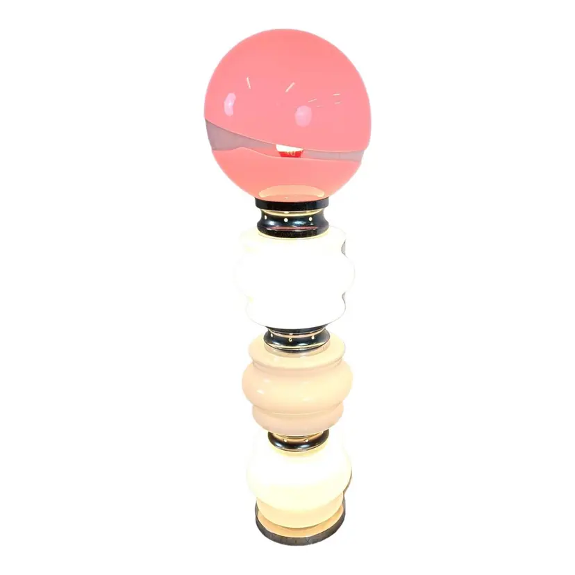 Lampa podłogowa, szkło biały, Mazzega, Włochy, lata 60.