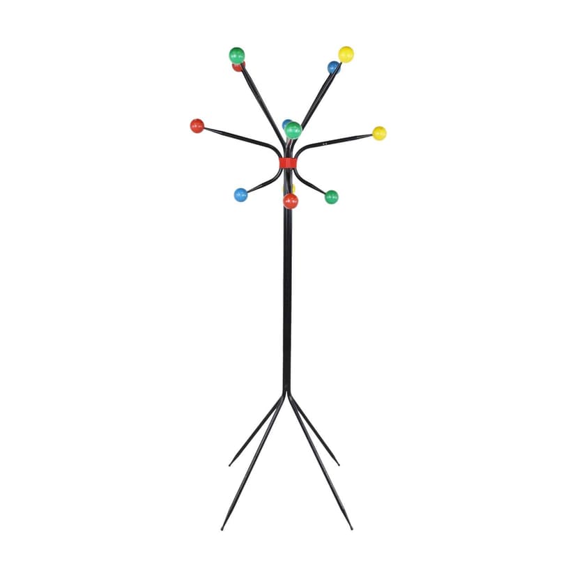 Wieszak stojący Atomic, multikolor, drewno, metal, Francja, lata 50.