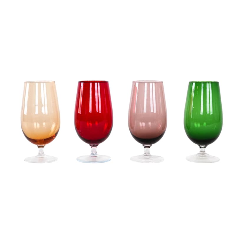 Komplet kielichów, multikolor, szkło barwione, Włochy, lata 70.
