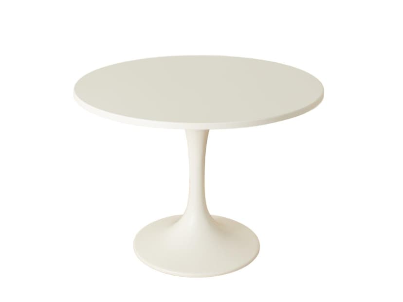 Stół jadalniany Tulip, plastik biały, aluminium biały, Niemcy, lata 60.