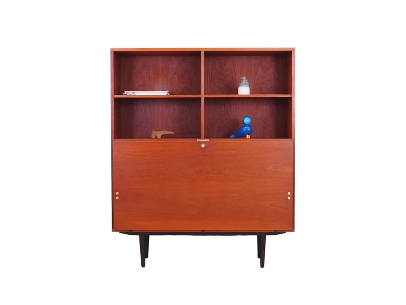 Biblioteczka, teak brązowy, Dania, lata 70.