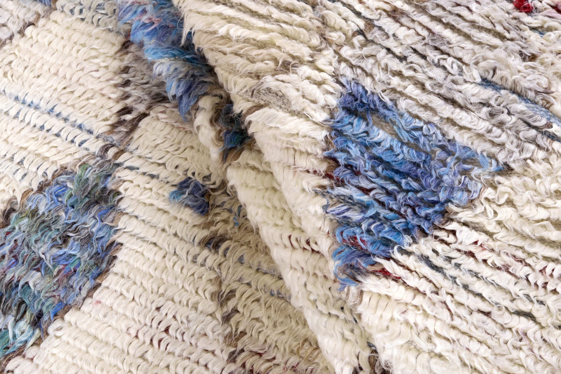 Dywan Tribe Ivory Blue 250x300 cm, kość słoniowa, niebieski, wełna, Reza's - 54516
