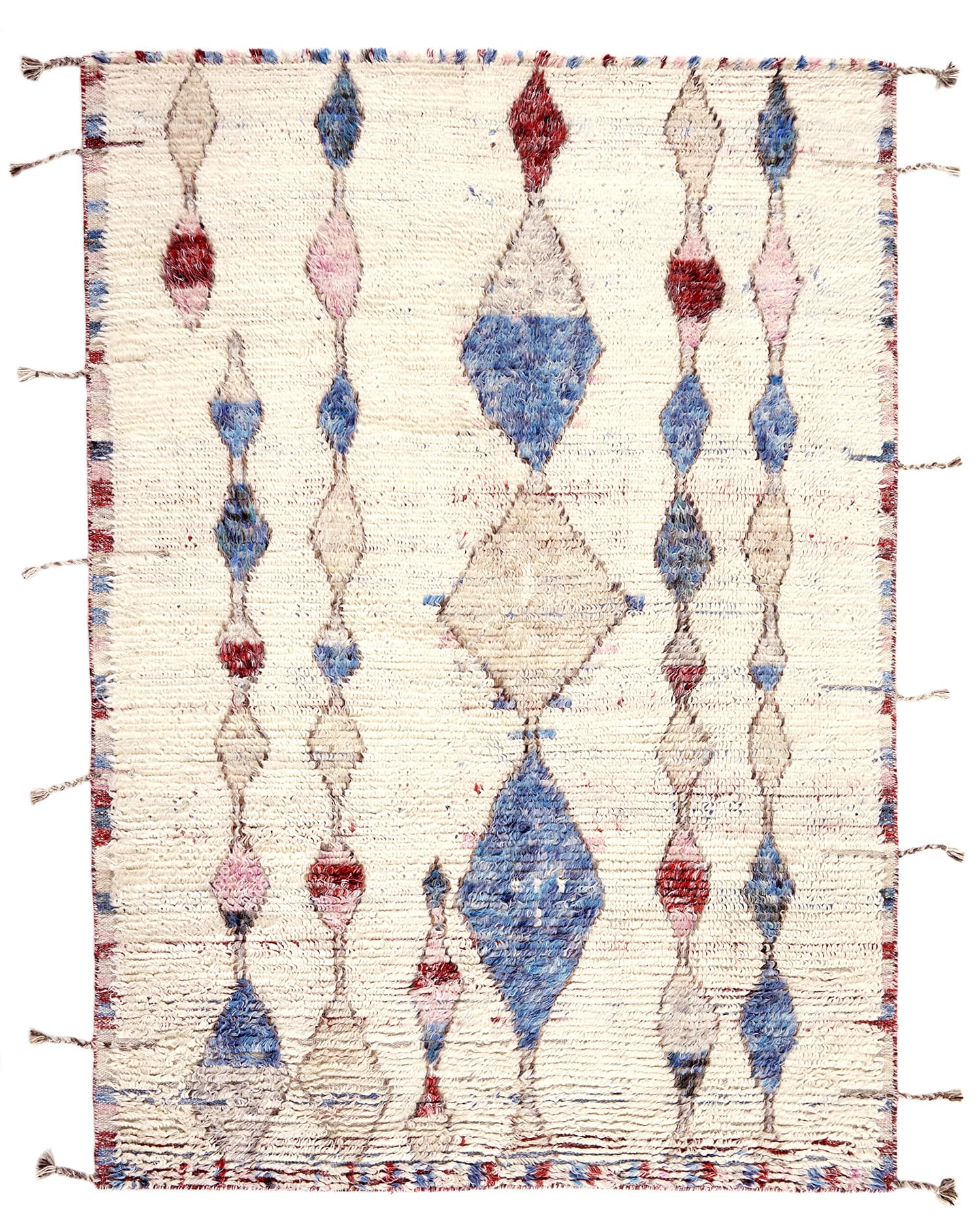 Dywan Tribe Ivory Blue 250x300 cm, kość słoniowa, niebieski, wełna, Reza's