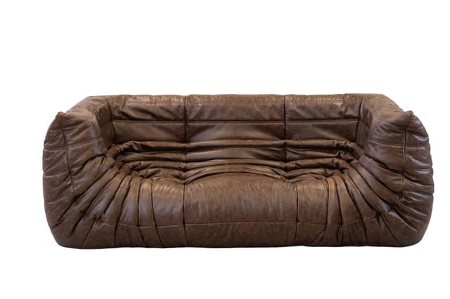 Sofa Togo z podłokietnikami, skóra brązowa kasztanowa - WYMIARY