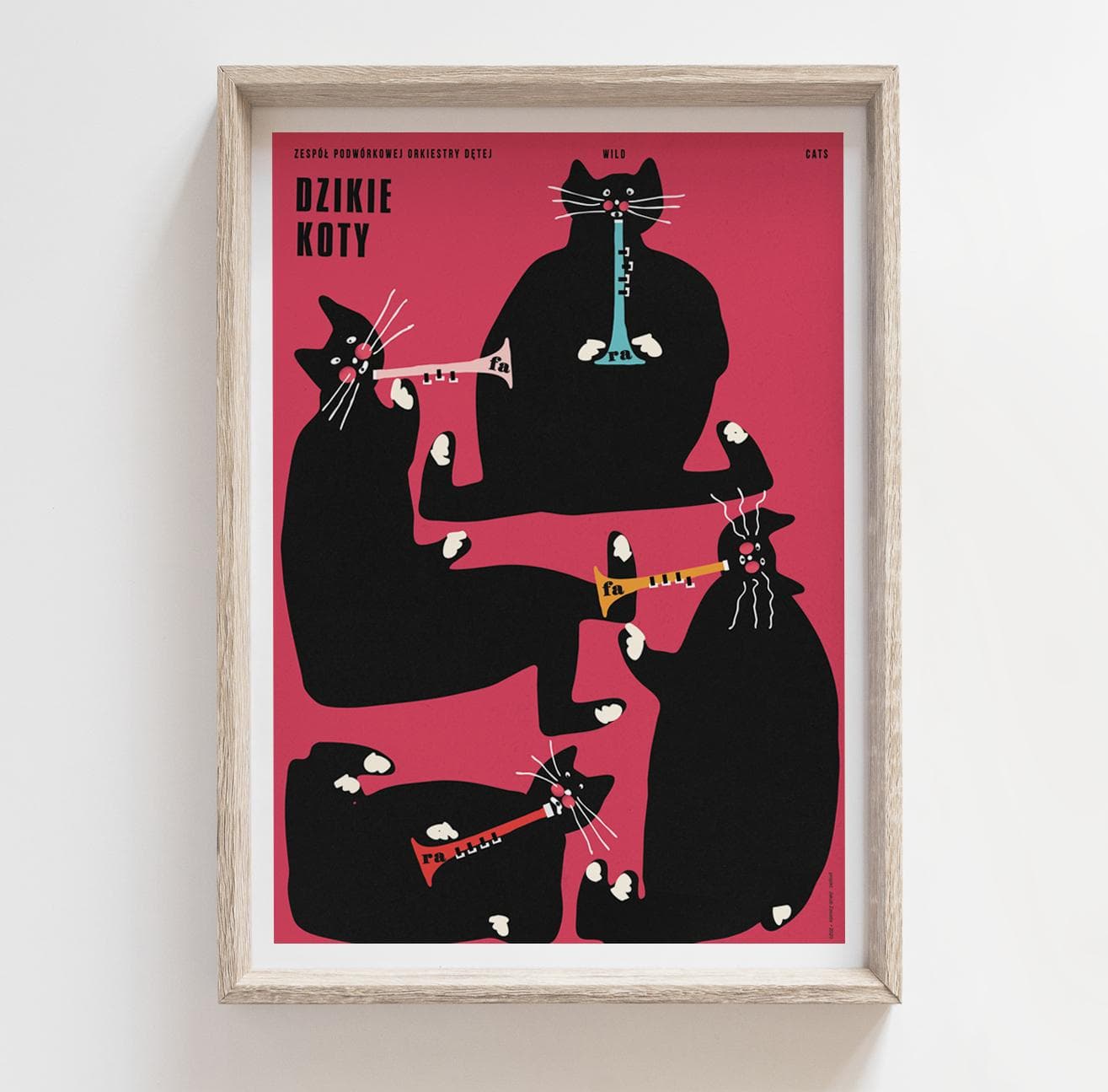 Plakat Dzikie Koty, zespół podwórkowej orkiestry dętej, 30x40 cm, aut. J. Zasada, Jakub Zasada - 67907